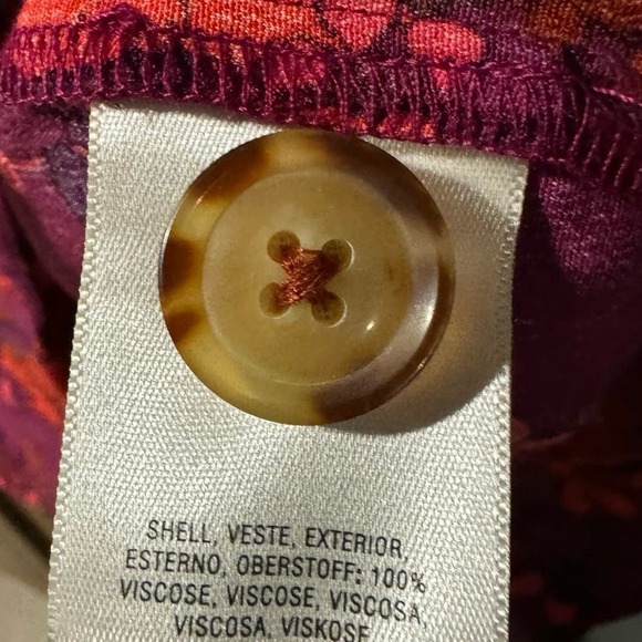 ANTHROPOLOGIE Maeve floral button up blouse S Small wine jourdain runa - Picture 5 of 7